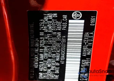 2025 Toyota Camry Xse z USA, uszkodzony, nr VIN 4T1DAACK5SU015814